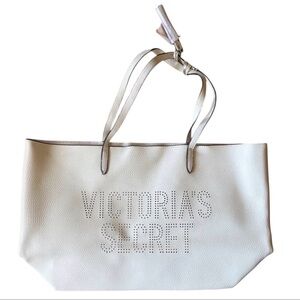 Victoria’s Secret | White Large Tote Bag | Travel Satchel | Carry On Leather Bag